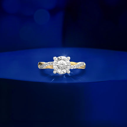 Buy Twisted Curtsy Padma Cut Diamond Ring At Jewelbox
